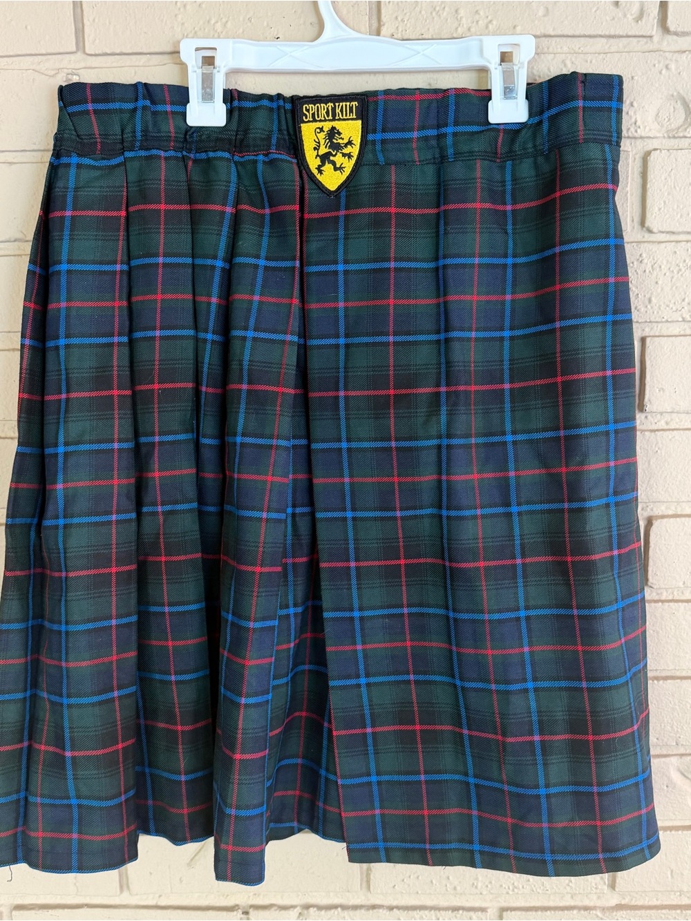 Sport Kilt Women's XL Plaid Pleated Unisex Adjustable Made In USA